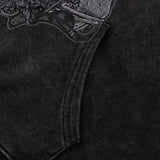 Men Hip Hop Hoodie Streetwear Vintage Skeleton Skull Devil Print Distr