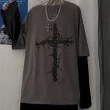 Gothic Melting smiley – Men T Shirts Autumn Men Clothes Anime Casual Long Sleeved Ov