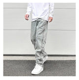 side long zipper open denim jeans mens elastic waist straight biker trousers jeans fashion streetwear hip hop jean pants joggers unique joggers style 2543