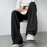 summer pleated pants men fashion oversized ice silk pants men japanese streetwear hip hop loose straight pants mens trousers urban fashion pants