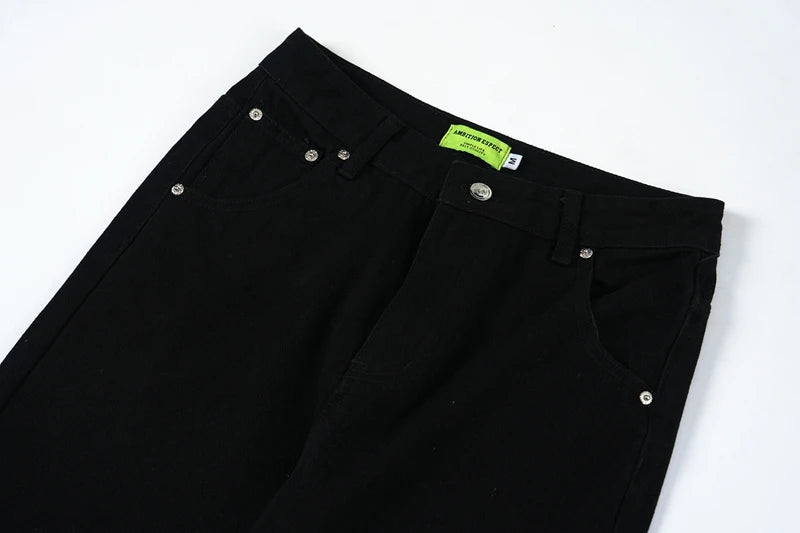 high street micro flare denim pants slim white jeans overall mens fashion casual vibe relaxed solid color washing jeans pants unique jeans style 2023