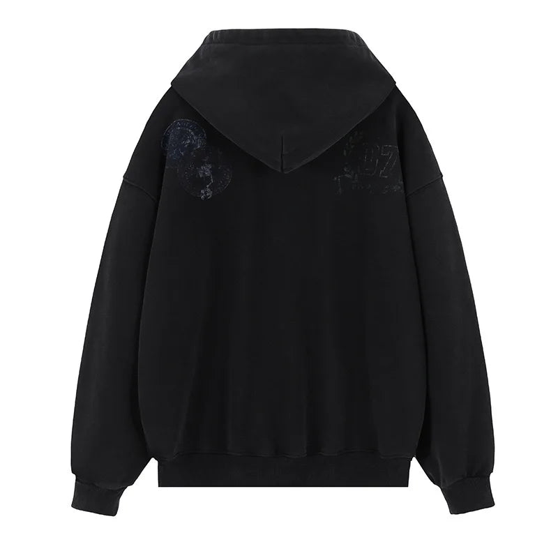 Harajuku-inspired hoodie with anime girl graphics
