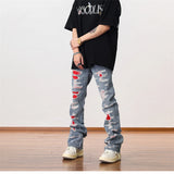 men distressed ripped destroied denim jean pants new fashion patchwork biker jeans streetwear flare pants jogger y2k men s jeans unique joggers style 3280