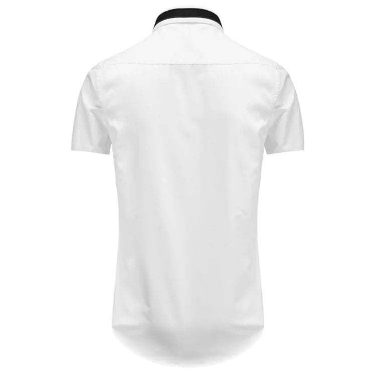 New 2022 Luxury Men Classic Embroidered stars comfortable Fashion Cotton Casual Shirts Shirt High Quality Short Sleeves A116