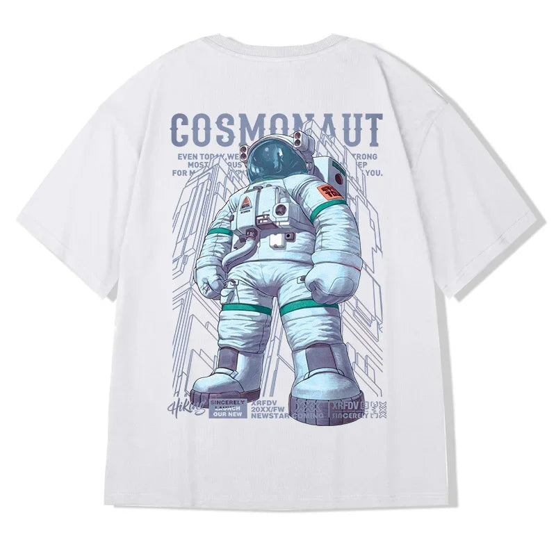 Y2k Tribal flames – Mens Funny Cosmonaut Graphic Printed T Shirt 2025 Summer