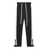 hip hop loose fit elastic waist pants fashion streetwear pants men casual loose bottom zipper drewstring sportwear pants joggers unique joggers style 2138