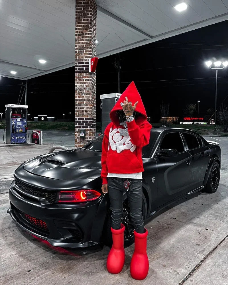2023 Spring American Hip Hop Tide Brand Alphabet Foaming Hoodie Mens Y