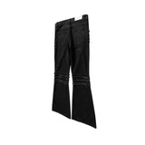 y2k streetwear trendy oversized micro flare jeans black ro hip hop washed tassel distressed denim jean raw edge mens wide pants unique jeans style 758
