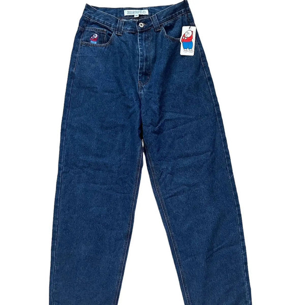 gothic hip hop harajuku big boy jeans y2k skateboard pants graphic embroidery retro high waist baggy jeans mens wide trousers stacked flare jeans