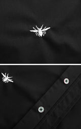New 2021 Luxury Men Classic Embroidered bee stripe Ribbon Fashion Cotton Casual Shirts Shirt High Quality Short Sleeves A65