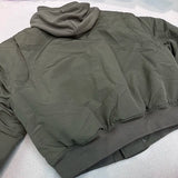 2024AW new cotton dress solid color hooded multi-pocket jacket