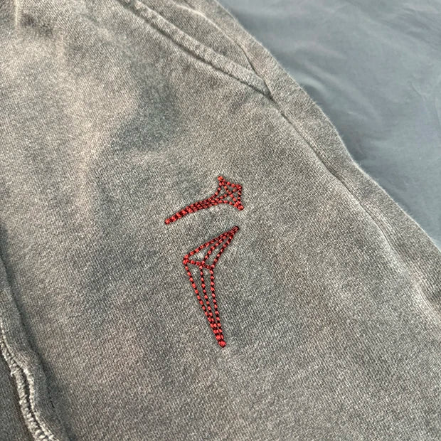 New 2024 Novelty High THUG CLUB Old Washed Rhine Stone Heavy Skateboard Street Cotton Casual Shorts Kanye Hip-hop Parkour #U46