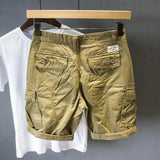 multi pocket cargo shorts mens casual all match loose feet summer ins trend five point pants straight denim pants streetwear unique cargo style 3411