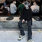 leather varsity streetwear knit with bold stitching, fall/winter pullover for urban outfits, men’s streetwear clothing piece 