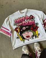 Cyberpunk Vintage t-shirt – Harajuku Trendy High Street Clothing Fashion Anime Letter Pr