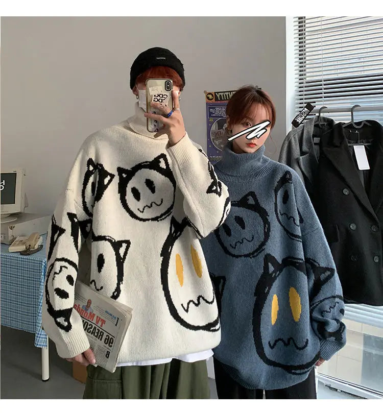 techwear flame hoodie for men, oversized streetwear fit with bold knit design, mens fashion layer for modern streetwear colle