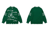 grunge knit sweater with heavyweight fabric, layered urban look for cold weather, street fashion menswear trend for seasonal 