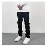 original tie dyed ripped flared denim jean for men streetwear washed hole casual stacked jeans pants mens slim fit jeans 2023 unique jeans style 3729