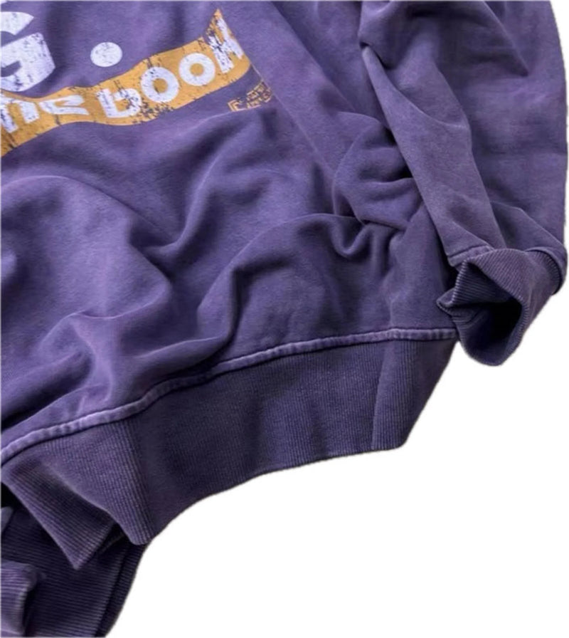 FP Brand Fashion New REEBORN Cracked Slogan Print High-Street Oversized Casual Cotton Hoodie Sweatshirt