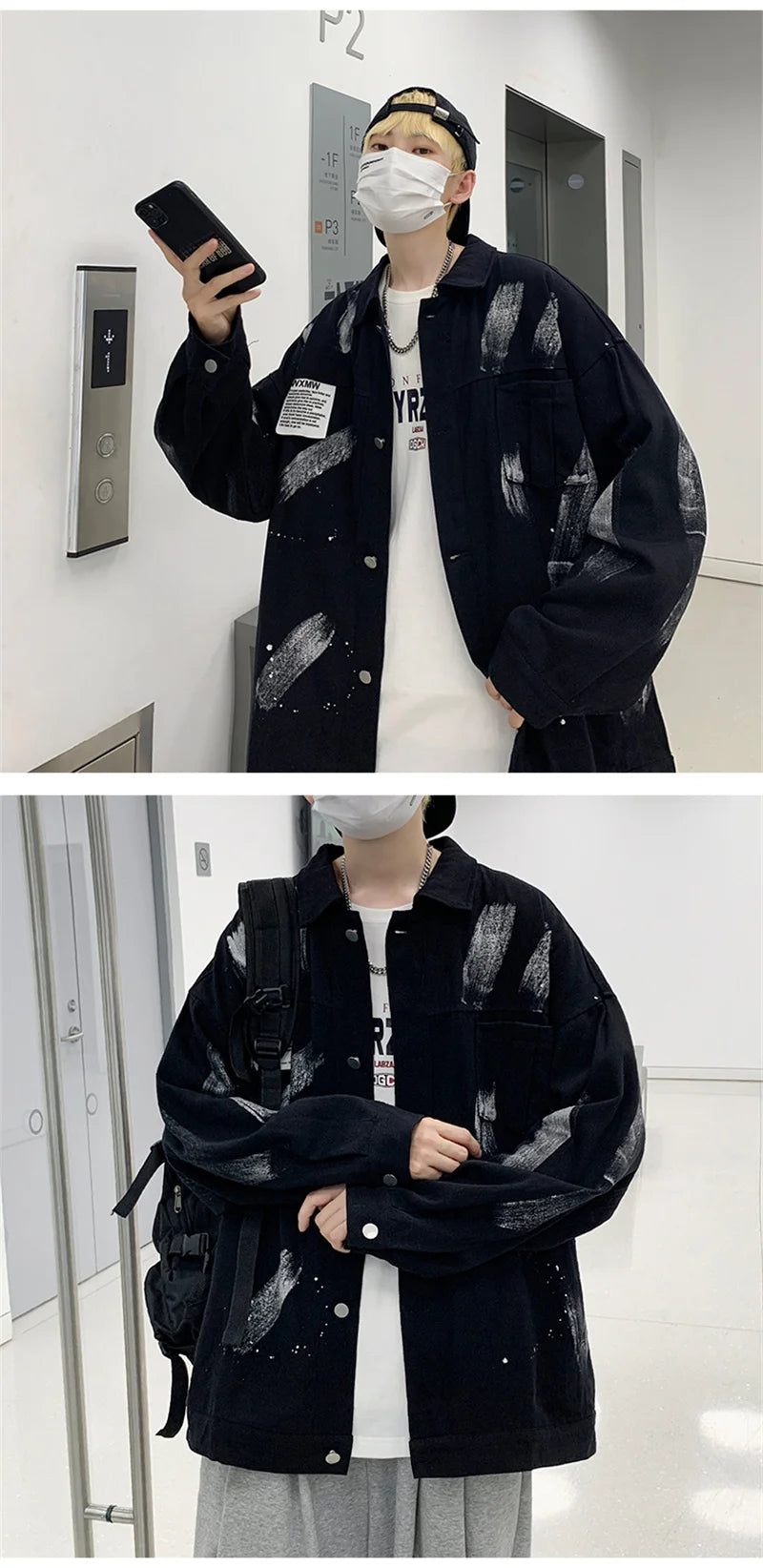 grunge oversized coat, photo-ready design, men's streetwear fashion, trendy oversized fit, urban techwear design, modern hip 