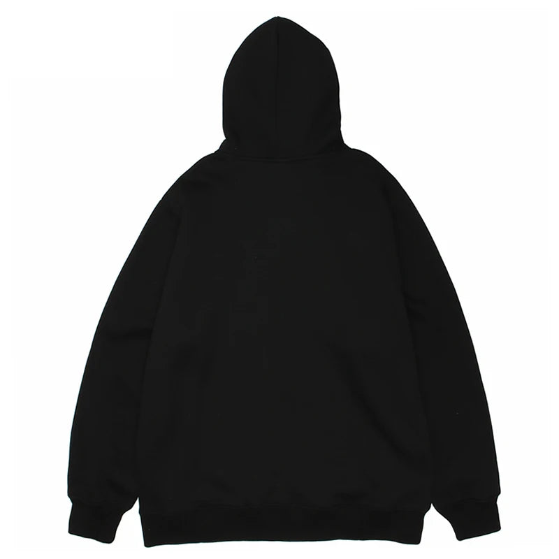 Men Hoodie Streetwear Sweatshirt Hip Hop Heart Letter Print Pullover 2