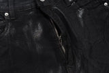 european and american street batik black paint coat wide jeans pants fashionable baggy contoured distressed flared denim jeans unique jeans style 1594