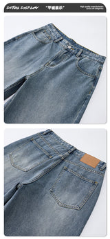 men wide leg straight streetwear fashion loose casual vintage denim baggy jeans pants women y2k jeans trousers unique jeans style 1861