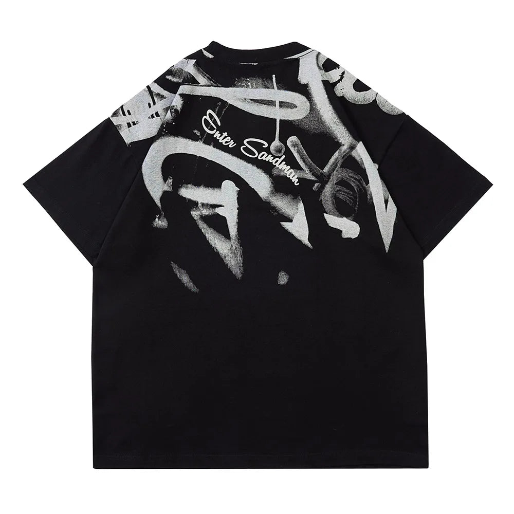 Y2k Tribal flame – Mens Y2K Tshirts Abstract Graffiti Graphic Tshirt Gothic Har