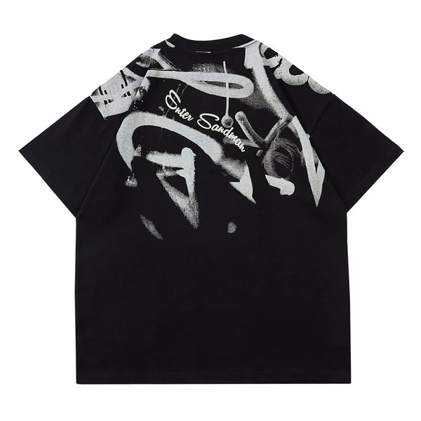 Y2k Tribal flame – Mens Y2K Tshirts Abstract Graffiti Graphic Tshirt Gothic Har