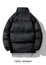 Streetwear Men's Winter Harajuku Fashion Jacket Parkas Bubble Jacket Oversize Warm Solid Coat Faux Suede Puffer Jacket
