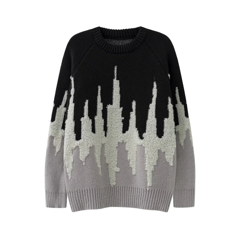 fashion pattern knitted sweater mens casual drop shoulder pollover unisex harajuku y2k streetwear loose knit sweaters jumpers - anime inspired graphic hoodie, soft fleece-lined outerwear, trendy hip hop fashion hoodie