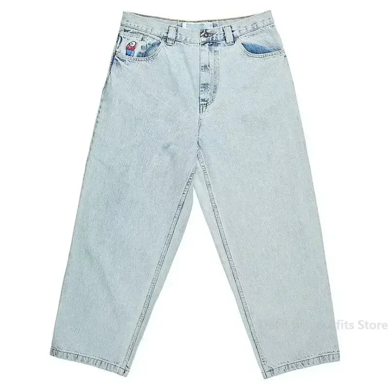 hot sell big boy embroidery men y2k basketball skate men 2024 new in harajuku denim shorts streetwear baggy jeans men clothing unique jeans style 4814