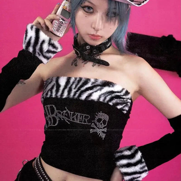 y2k glitchcore tee with manga flames and distorted cartoon layout