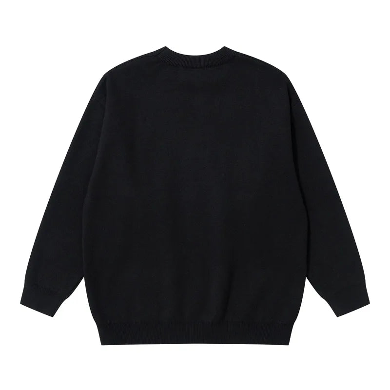 mens anime sweater knitted pullovers casual long sleeve loose o neck warm cotton harajuku sweaters new design jumpers knitwear - soft fleece-lined outerwear, vintage look oversized hoodie, oversized streetwear hoodie