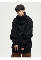 Autumn Ninja Streetwear Turtleneck Hoodies For Men Letter Embroidered Hip Hop Fashion Sweatshirts Y2K Vintage Fleece