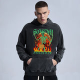 Anime Aesthetic Tee – Rainbowtouches Washed Hoodie Men High Street Fashion Skulls