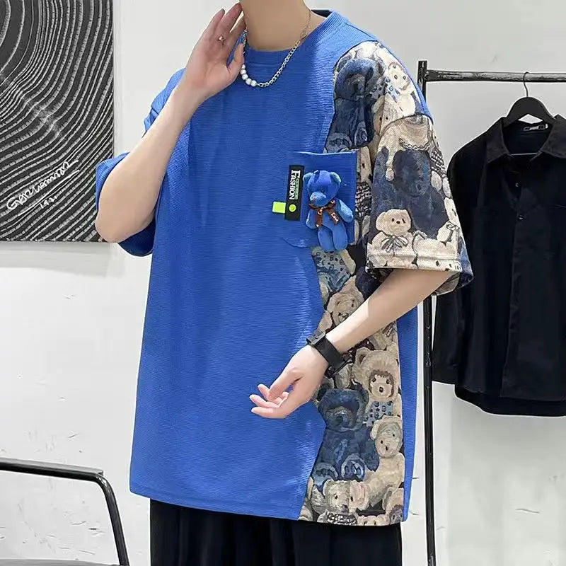 Skatercore Oversized shirt – Summer Short Sleeved Mens T Shirt Trend Loose And Versatile