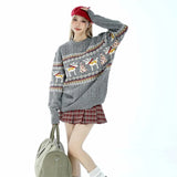 bold fire sweater, layered fit piece, aesthetic soft knit grunge sweater for cozy streetwear
