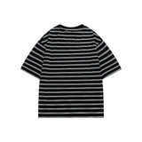 Gothic Vintage print – Summer Striped Short Sleeved New Japanese Casual Cotton Loos