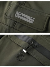 mens cargo pants elastic waist trousers with pockets streetwear hip hop loose fit ankle drawstring military sweatpants joggers unique joggers style 2537