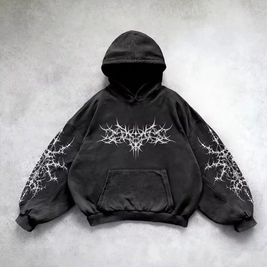 Street Y2K New Letter Patch Fleece Padded Warm Hoodie Women Harajuku C