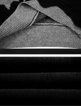 mens sweater fashion patchwork fake two pieces streetwear hip hop knitted sweaters pullover casual cotton sweater unisex clothes - anime inspired graphic hoodie, graphic printed hoodie for men and women, 2025 streetwear drop