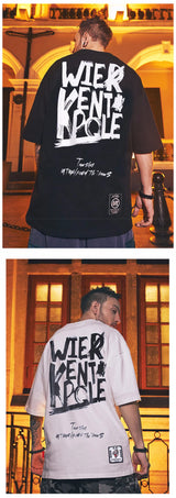 Y2k Angelcore design – Summer Letter Printed Oversized T Shirt Men Hip Hop Fashion