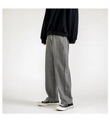 korean fashion mens baggy jeans classic all match solid color straight leg denim wide leg pants male light blue grey black unique jeans style 1146