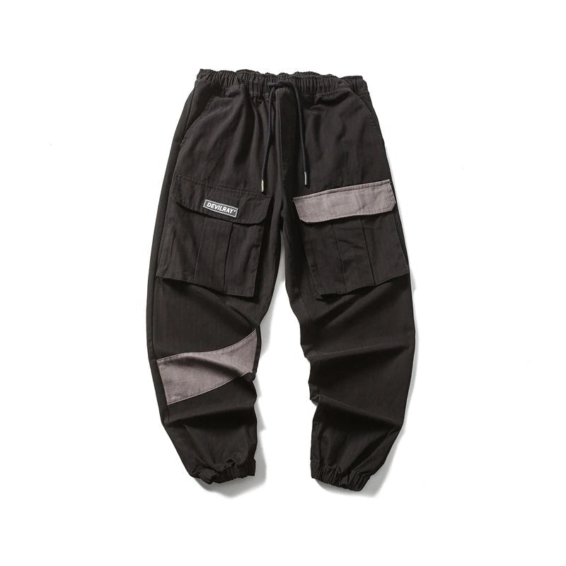 rainbowtouches 2022 tidal current new brand mens cargo pants harajuku fashion tie feet trousers loose safari style boy overalls unique cargo style 1678