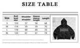 2024 European and American style loose men's zipper sweatshirt trend ins retro printed long-sleeved hooded jacket top