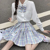 Japanese Korean Student Short Sleeve Sexy Jk Uniform Set High School Clothes Pleated Skirt Girl Seifuku Dress Cosplay Schoolgirl