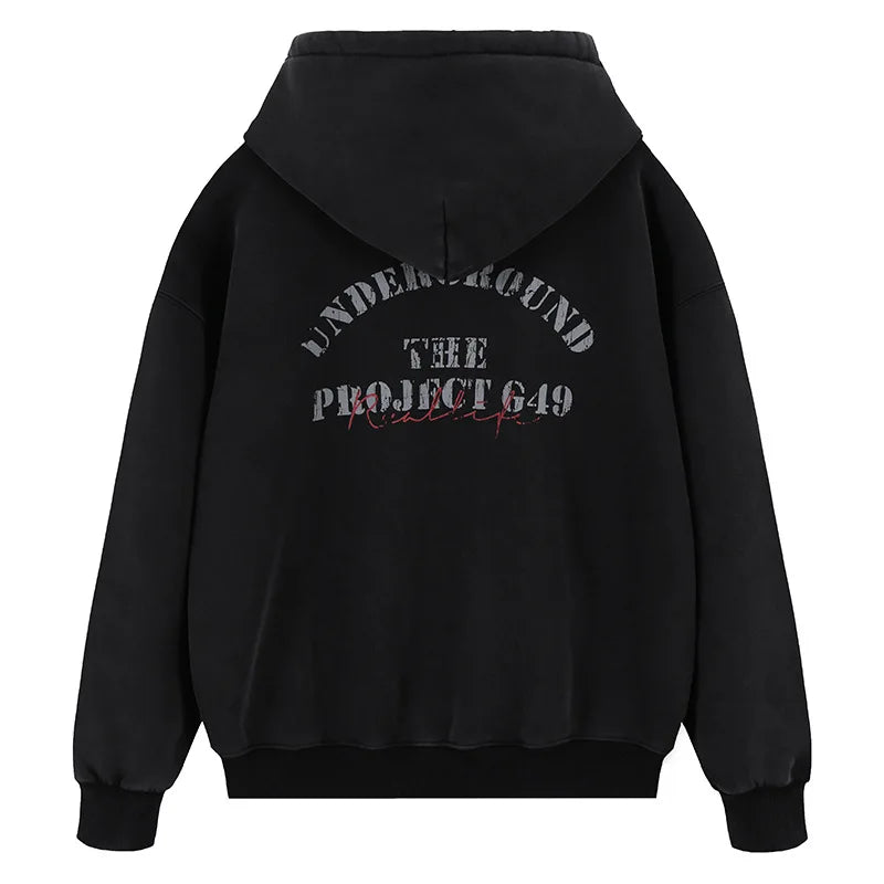 Tactical techwear hoodie with LED accent graphics