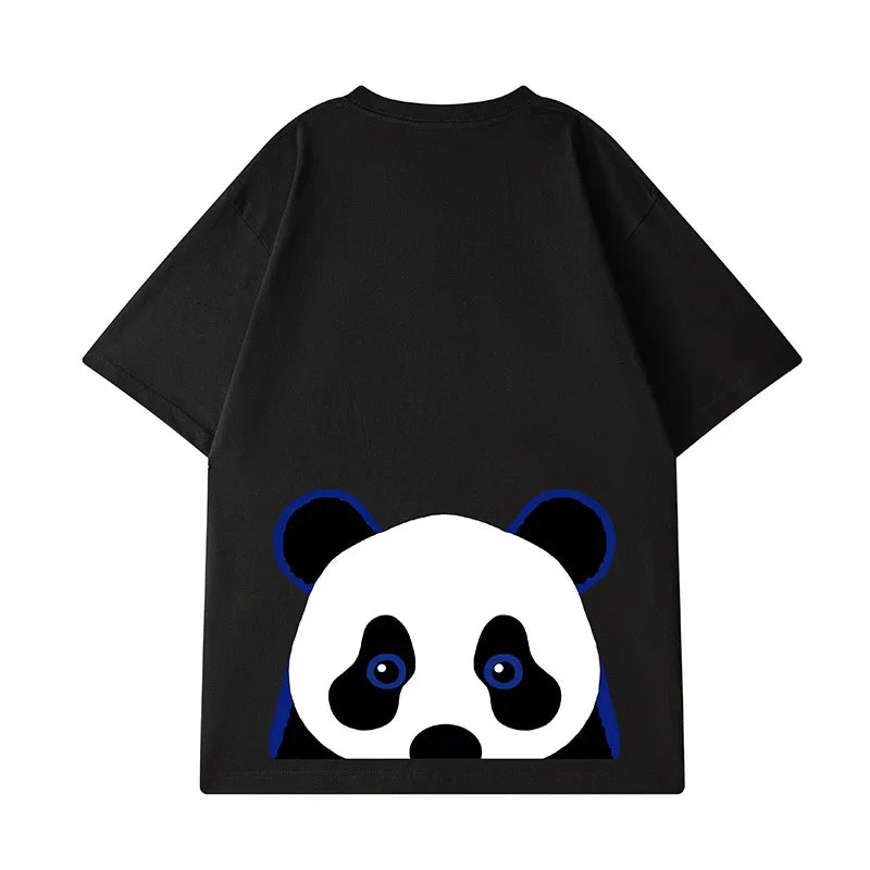 Skatercore Tribal flames – Funny Cartoon Panda Graphic Print Cotton T Shirt For Men Sum