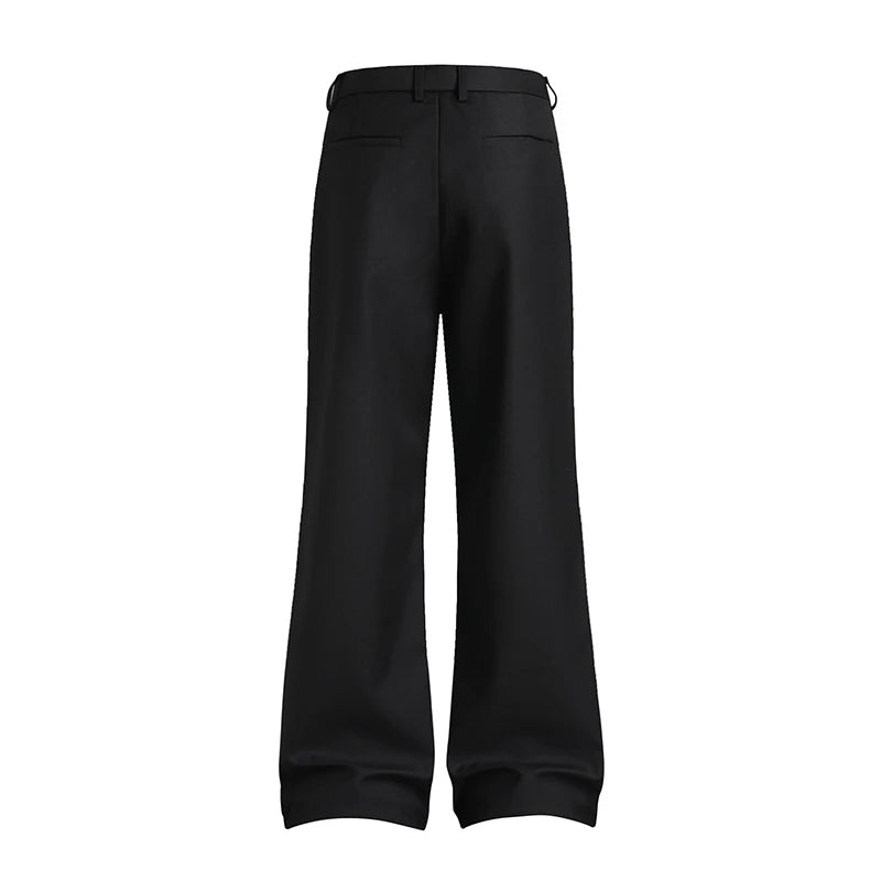 extended length edition men streetwear fashion hip hop vibe straight black pant casual business suit long pants trousers unique default style 1747